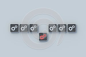 Product defect. Engineering concept. Fault testing. Critical breakdown. Serious problem. Deviation from technology