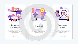 IT product development process webpage template..