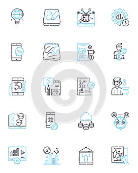 Product experience linear icons set. Satisfaction, Usability, Interaction, Navigation, Engagement, Excitement