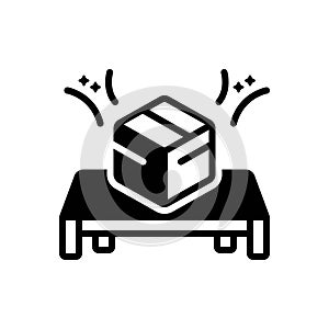 Black solid icon for Product, box and parcel