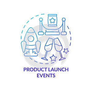 Product launch events blue gradient concept icon