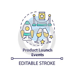 Product launch events concept icon