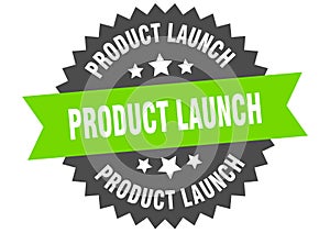 product launch sign. product launch round isolated ribbon label.