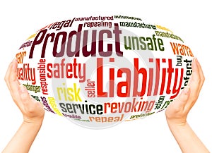 Product Liability word cloud hand sphere concept photo