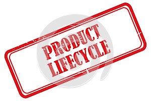 Product lifecycle stamp on white
