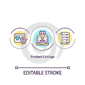 Product listings concept icon