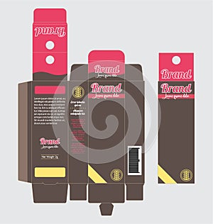 Product Packaging Cardboard Paper Box template Hanging tab