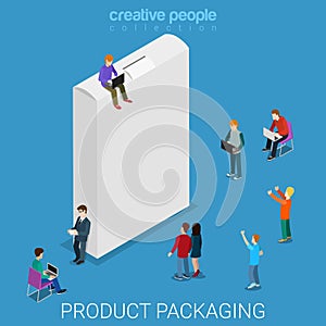 Product packaging empty box flat isometric vector 3d