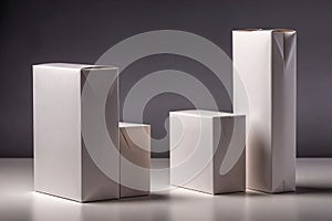 Product packaging mockup photo of Set of White box tall shape