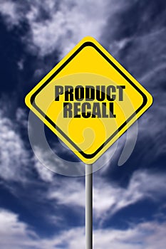 Product recall sign photo