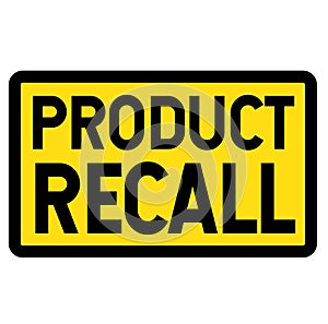 Product Recall sign on white