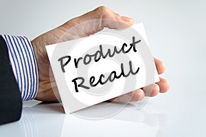 Product recall text concept photo