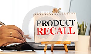 product recall text write on paper