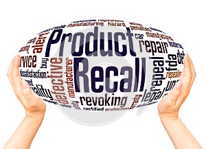 Product Recall word cloud hand sphere concept