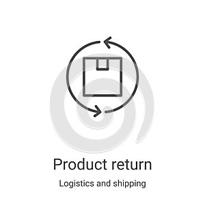 product return icon vector from logistics and shipping collection. Thin line product return outline icon vector illustration. photo