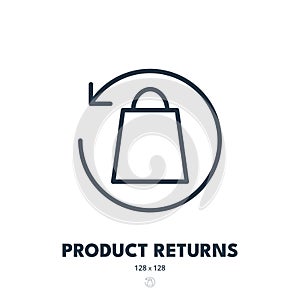 Product Returns Icon. Refund, Merchandise, Giveback. Editable Stroke. Vector Icon