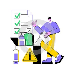 Product safety control abstract concept vector illustration.