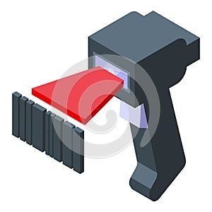 Product scanner icon isometric vector. Barcode scanner
