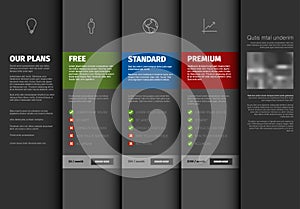 Product / service pricing comparison table template