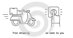 Product service thin line vector icons set