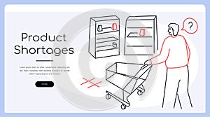 Product shortage - modern colorful line design style banner