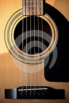 A product shot of a Epiphone Guitar closeup photo