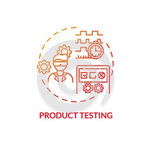 Product testing red gradient concept icon