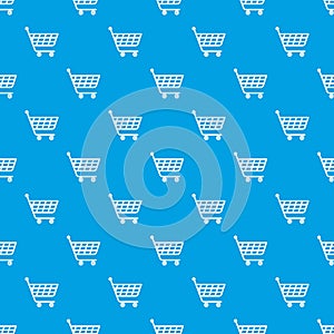 Product trolley pattern vector seamless blue