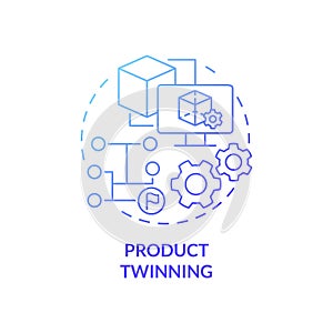 Product twinning blue gradient concept icon