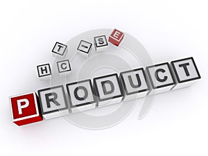 product word block on white