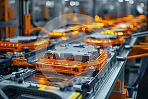 production assembly line of electric vehicle battery cells