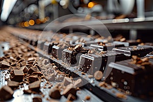 Production of chocolate bars confectionery factory