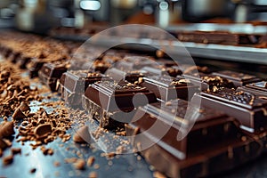 Production of chocolate bars confectionery factory