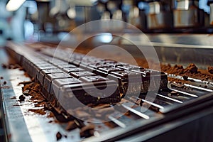 Production of chocolate bars confectionery factory