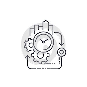Production cycle, efficiency line icon