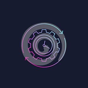 Production cycle icon, linear style