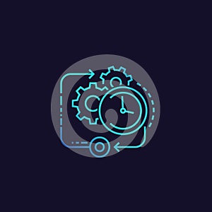 Production cycle vector linear icon