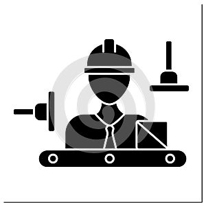 Production department glyph icon