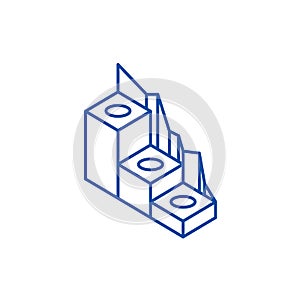 Production development line icon concept. Production development flat  vector symbol, sign, outline illustration.
