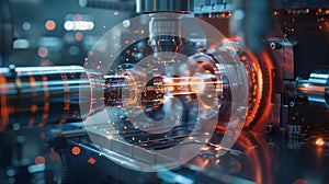 The production and distribution process in a factory, which represents the use of technology in making the process. Generative AI photo