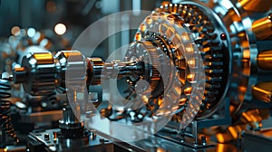 The production and distribution process in a factory, which represents the use of technology in making the process. Generative AI photo