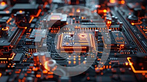 The production and distribution process in a factory, which represents the use of technology in making the process. Generative AI photo