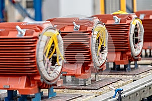 production of an electric motor in a factory