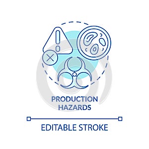 Production hazards turquoise concept icon