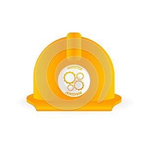 Production management helmet. Business process automation concept. Project development icon. Business strategy