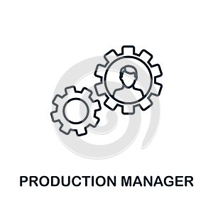 Production Manager outline icon. Thin style design from startup icons collection. Creativeproduction manager icon for web design,