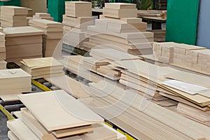 Production manufacturing of furniture from wooden waste.