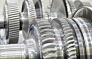 Production of modern gas turbines in an industrial plant - close