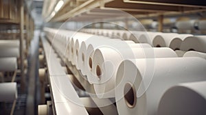 Production of new goods at the factory, modern technologies. toilet paper