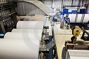 The production of paper rolls in a printing plant